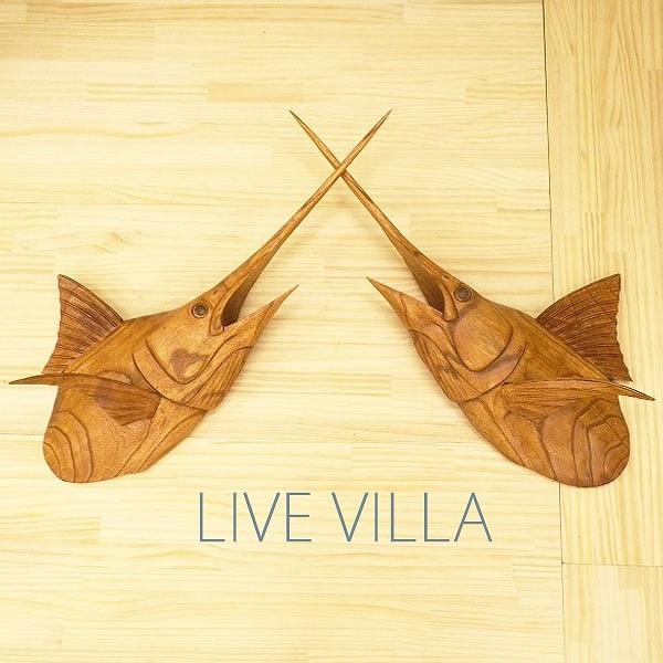 カジキ 顔 壁掛け レリーフ ペア