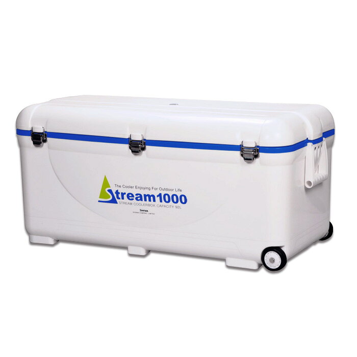 保冷 大型 熱中症対策グッズ クーラーボックス 92L 超大容量【レジャークーラーストリーム1000】特大 ペットボトル 水抜き栓 キャスター付 丈夫 頑丈 ステンレス バックル ワラサ ヒラメ 海釣り 船釣り アウトドア フィッシング 伸和 お花見 行楽通販格安セール情報 楽天 通販