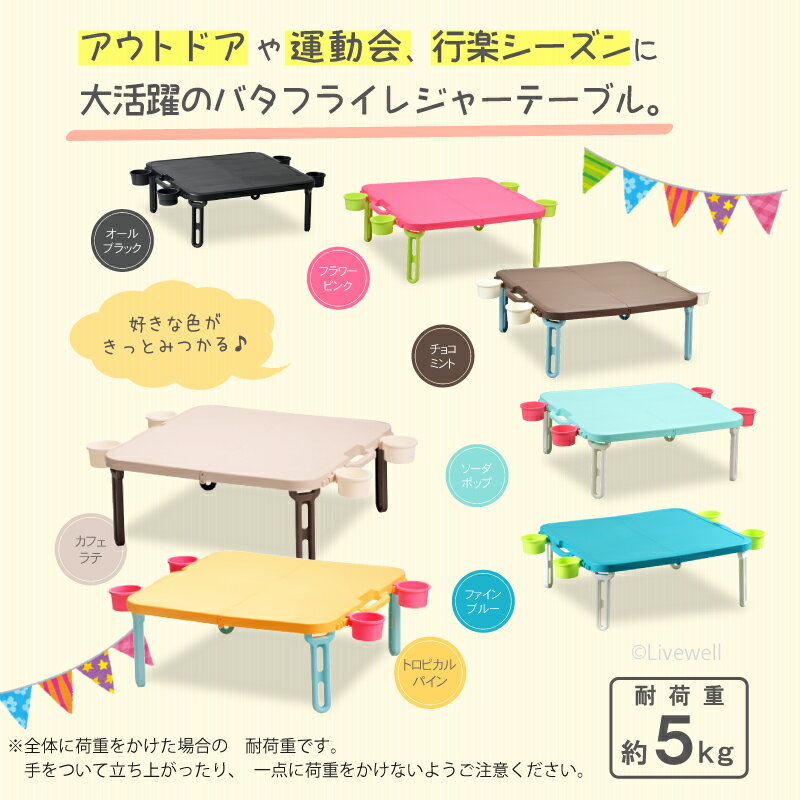 【あす楽】【ランキング1位】折りたたみテーブル 【バタフライレジャーテーブル角型】ハンディテーブル ピクニックテーブル プラスチック製 運動会 行楽 子供 コンパクト 軽量 軽い 持ち運び キャンプ おうち時間 BBQ 巣ごもり通販格安セール情報 楽天 通販