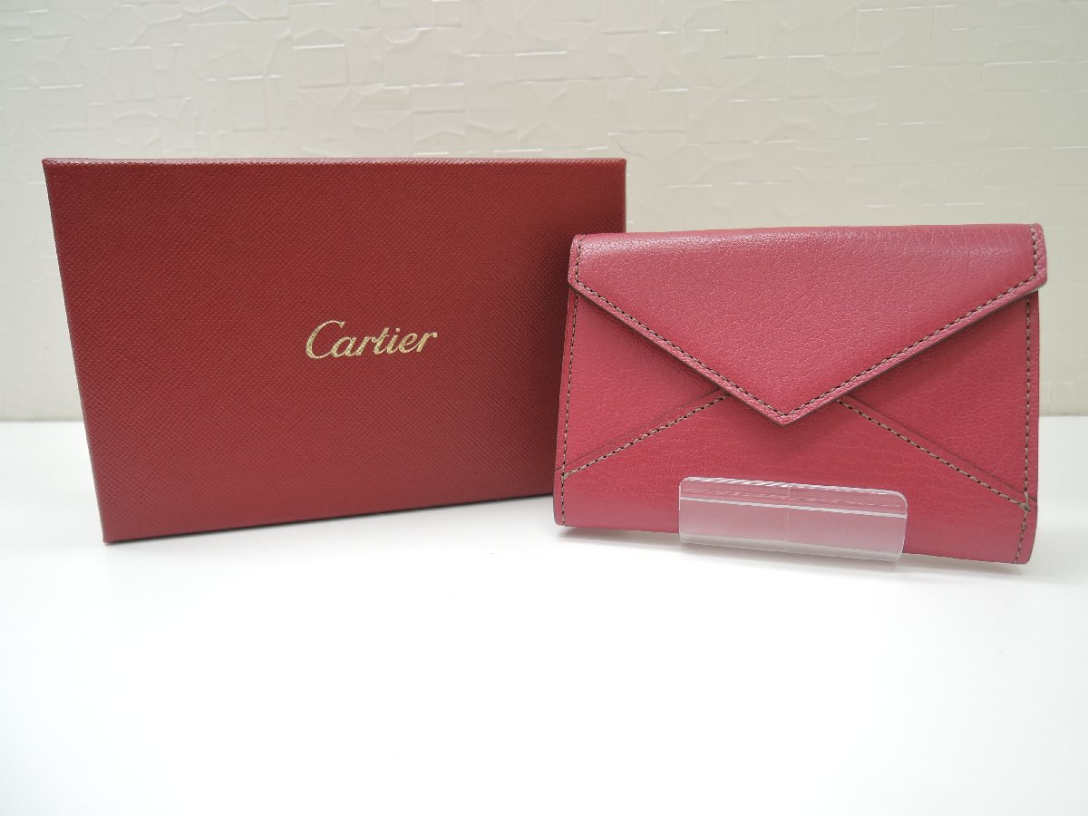 カルティエ 名刺入れ Cartier カルティエ レ・マスト マストライン コレクション カードケース ピンク BOX付 ランクSA