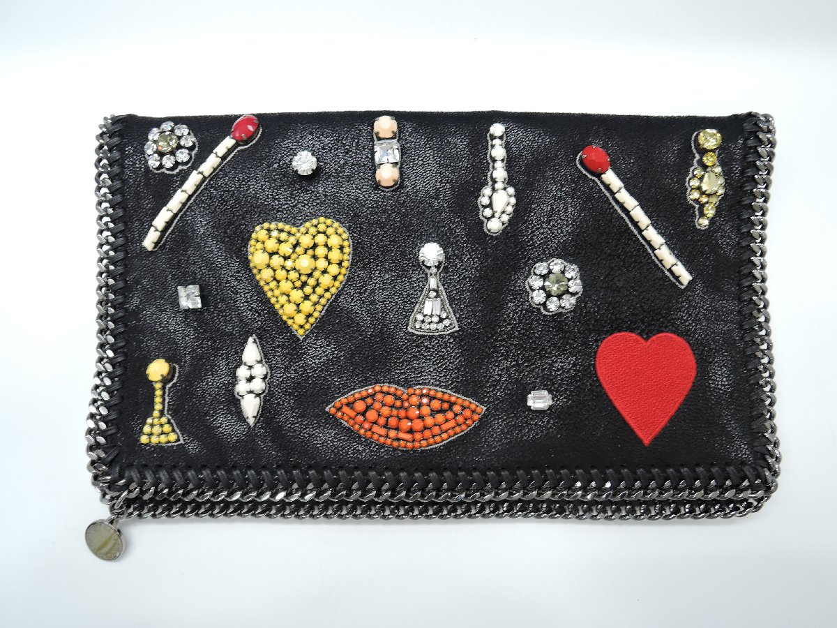 STELLA MCCARTNEY ステラマッカートニー クラッチバッグ ビジュー ブラック レディース 中古 ランクA