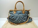 ルイヴィトン LOUIS VUITTON ネオカヴィMM M95349 バッグ デニム ブルー 2WAY 肩掛け 中古 ランクAB