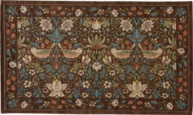 ウィリアムモリス William Morris 川島織物セルコン マット いちご泥棒FH1709 67センチ×120センチ
