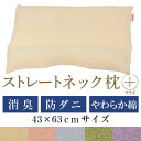ストレートネック 枕 プラス 43 × 63 cm 肩こり 首こり 矯正 首枕 洗える 高さ調整 日本製 防ダニわた 炭パイプ 綿パイル