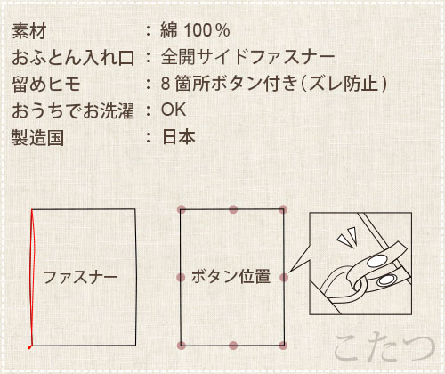 こたつ布団カバー 長方形 200×285 , 205×285 綿100 % 日本製 和柄 和モダン おしゃれ 和風 縞柄 格子柄 矢羽 絣 コタツ布団カバー コタツカバー 岩本繊維 【 送料無料 】【受注生産】