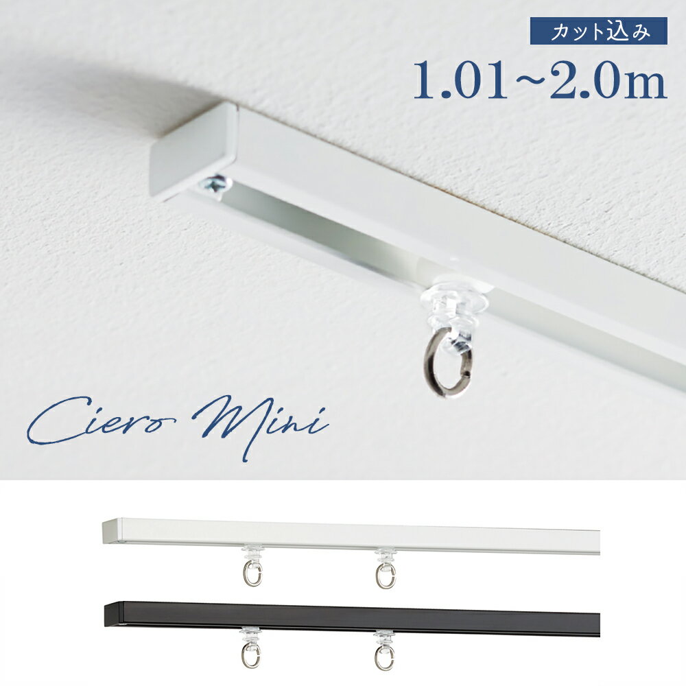 【レールカット込み】カーテンレール TOSO【シエロ ミニ】プレーン【1.01〜2.0mの範囲 1cm単位でカットしてお届け】シングル ciero mini天井付け専用【取り付けに必要な部品は全てセットしております】 トーソー