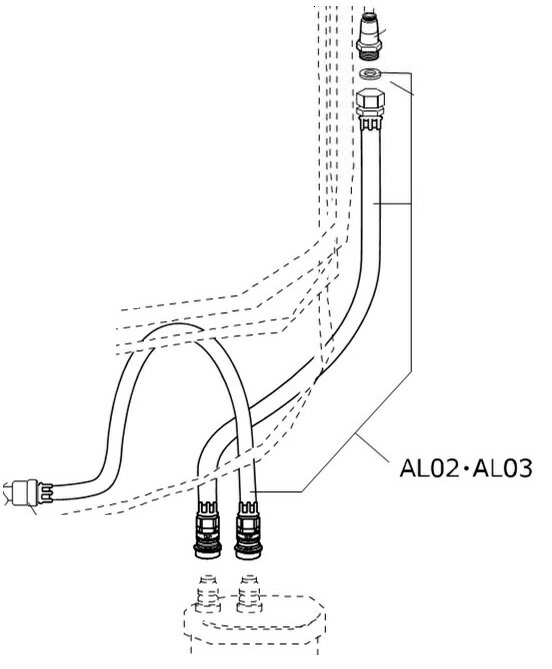 AL02・AL03：クリンスイ三菱ケミカル(三菱レイヨン)AL700用IN・OUTホース(AL用)