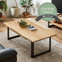 リビングテーブル DWELLER テーブル 120×60 120cm幅 バーチ 無垢材 オイル塗装 スチール脚 42cm インダストリアルデザイン センターテー...