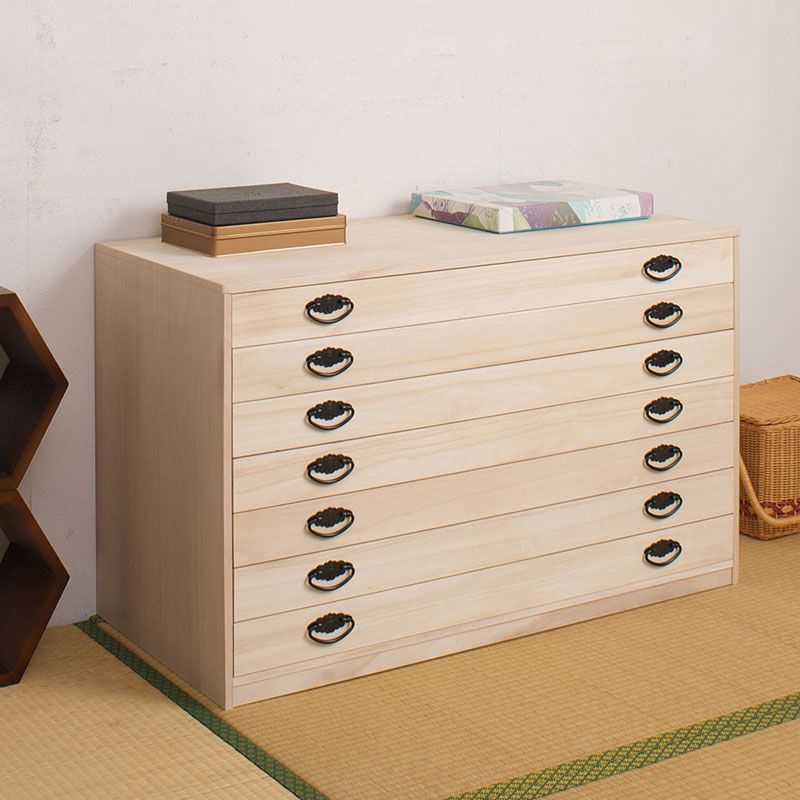 【送料無料】たとう紙ごと余裕で収納 桐たんす引出し7段 国産品 完成品【P5】【MK】