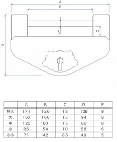 エイト倉庫錠　中　w122×82mm 2