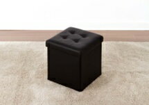 レザー調 収納ボックス 収納スツール 折りたたみ椅子 38cm角 ブラック レザースツール通販格安セール情報 楽天 通販