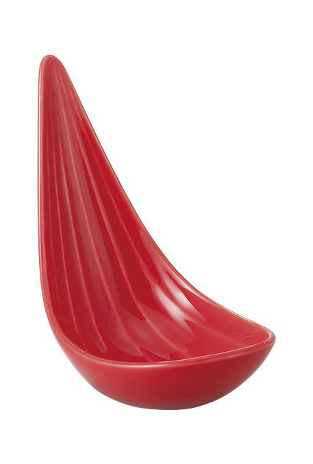 美濃焼 笹アミューズ 真紅 8×4.5×7.4cm