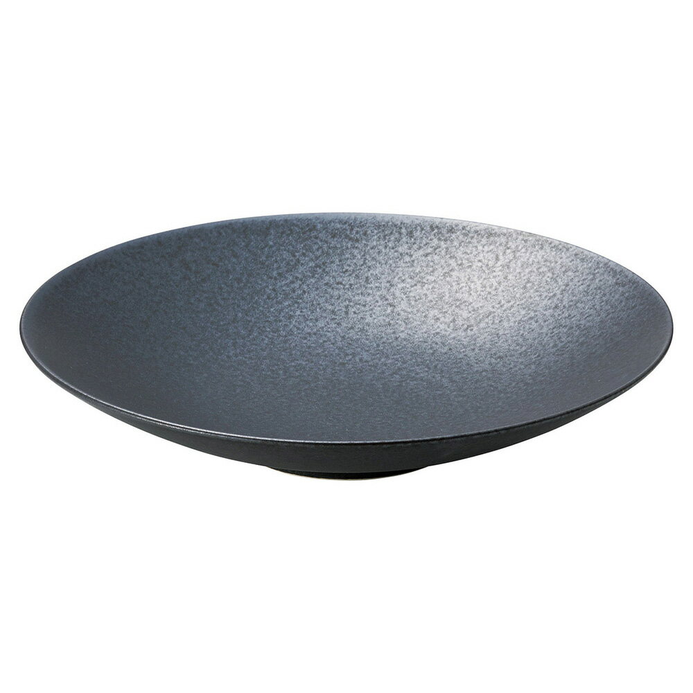 美濃焼 丸盛皿 マットブラック平鉢L 25.5×5cm