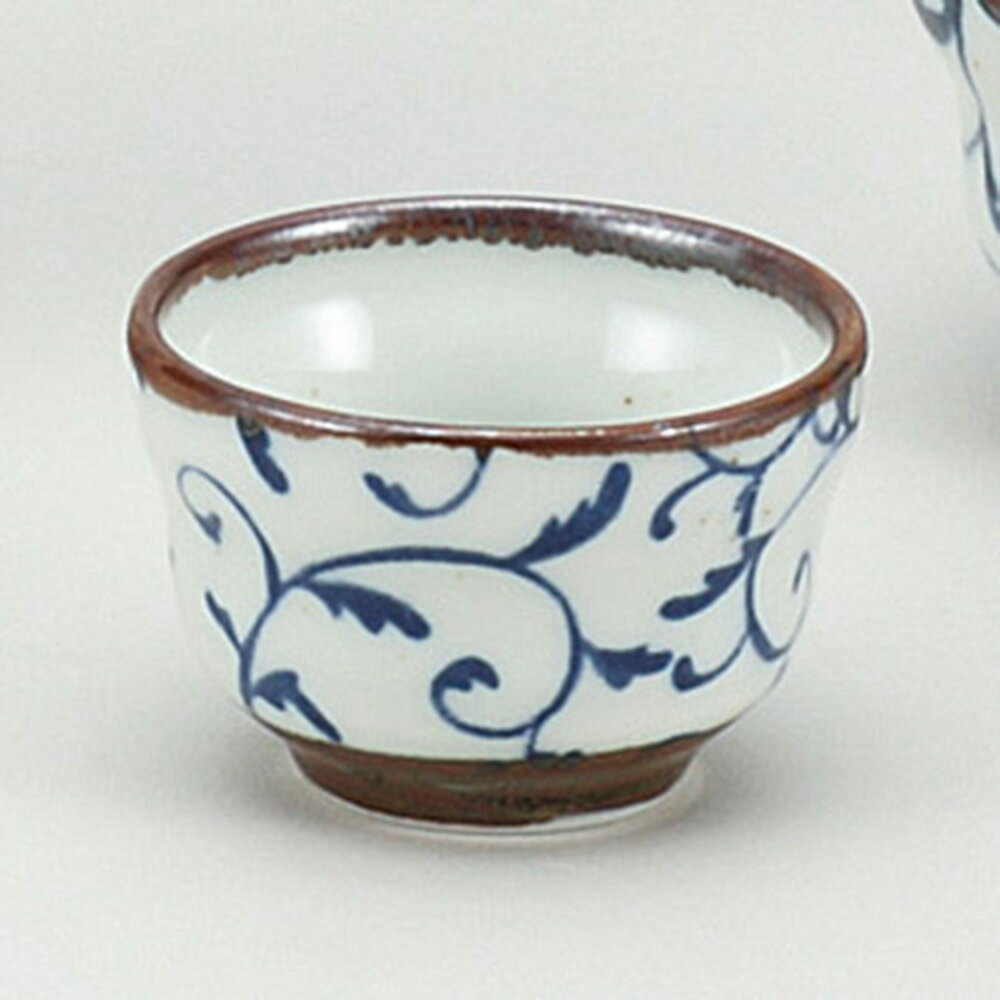 美濃焼 酒器・酒燗器 つる唐草ぐい呑（小） 5.8×3.8cm 約50cc