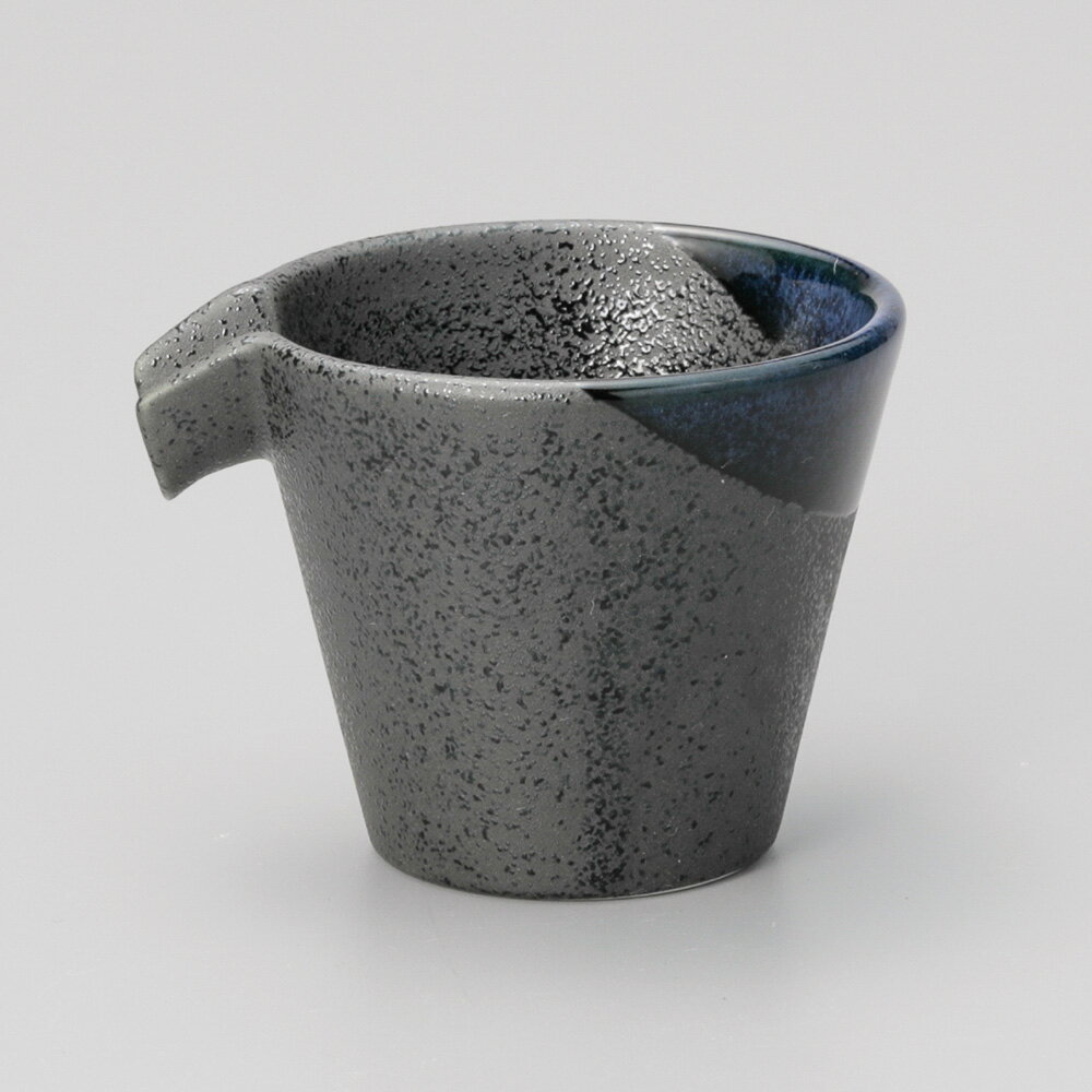 美濃焼 酒器・冷酒 黒吹青流しずる冷酒器 9×8×7cm 100cc