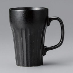 美濃焼 ビール・焼酎・フリーカップ 黒ガラスマットシェイプジョッキ 12.8×9×13.2cm