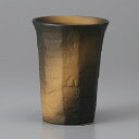 瀬戸焼 江戸彫焼酎カップ 黒 9.3×12.5cm 約400cc