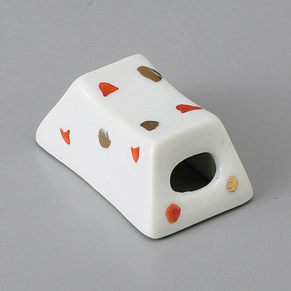 瀬戸焼 箸置き 筐型金彩箸衣 4.5×2.8×2cm