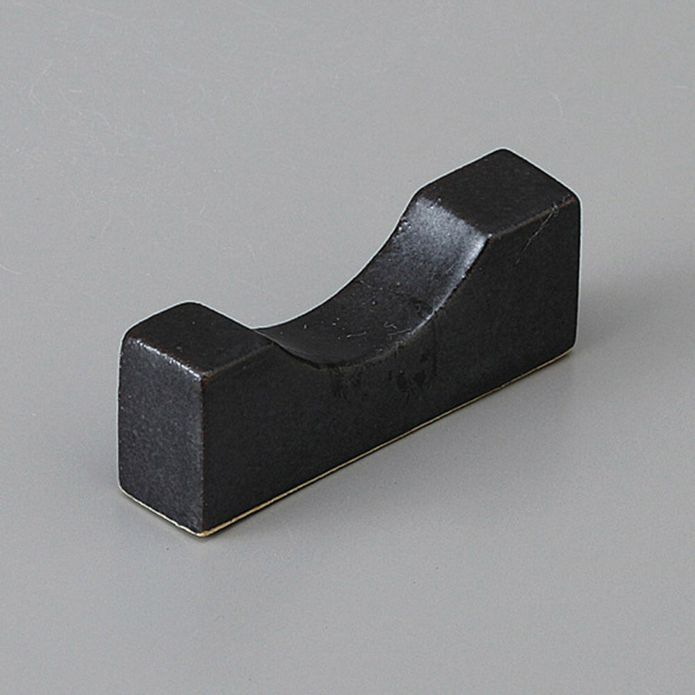 美濃焼 箸置き 黒マットアーチ　箸置 5.2×1.2×2cm