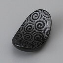 美濃焼 箸置き ダ円うず唐草　黒はし置 5.1×2.8×1.7cm