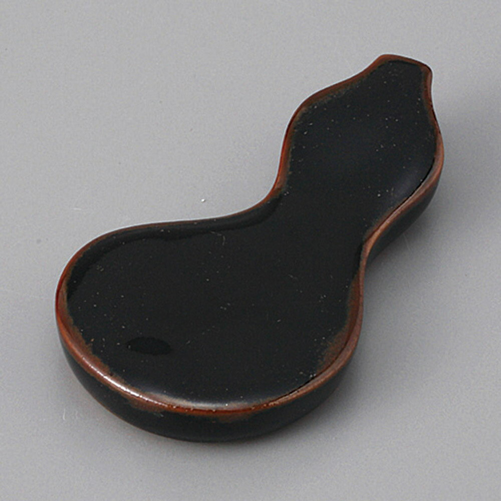 美濃焼 天目ひょうたん　箸置き 5.7×3.2×1.2cm