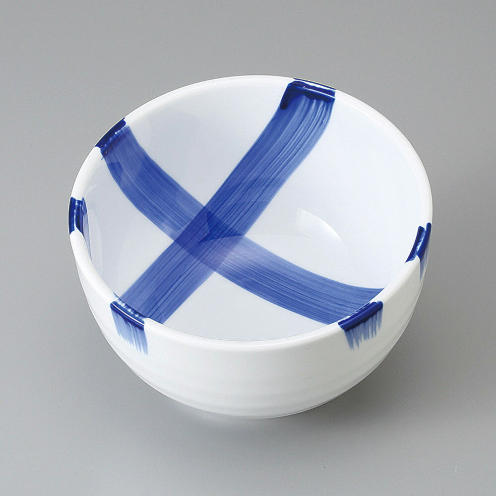 美濃焼 そば用品・麺丼・そば丼 ゴス格子夏目5．5丼 16.8×10cm