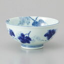 美濃焼 藍染ぶどう軽量茶碗 11.5×5.8cm