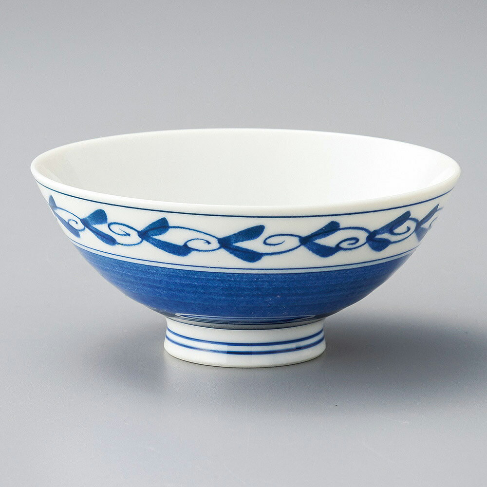 美濃焼 茶碗 渕唐草飯碗大 13×6cm