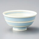 瀬戸焼 茶碗 アイボリー二色ライン汁碗（青） 11.7×5.6cm