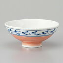美濃焼 茶碗 ピンク巻渕唐草中平 12×5cm