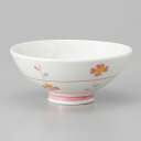 美濃焼 茶碗 型入小花赤中平 12×5.4cm