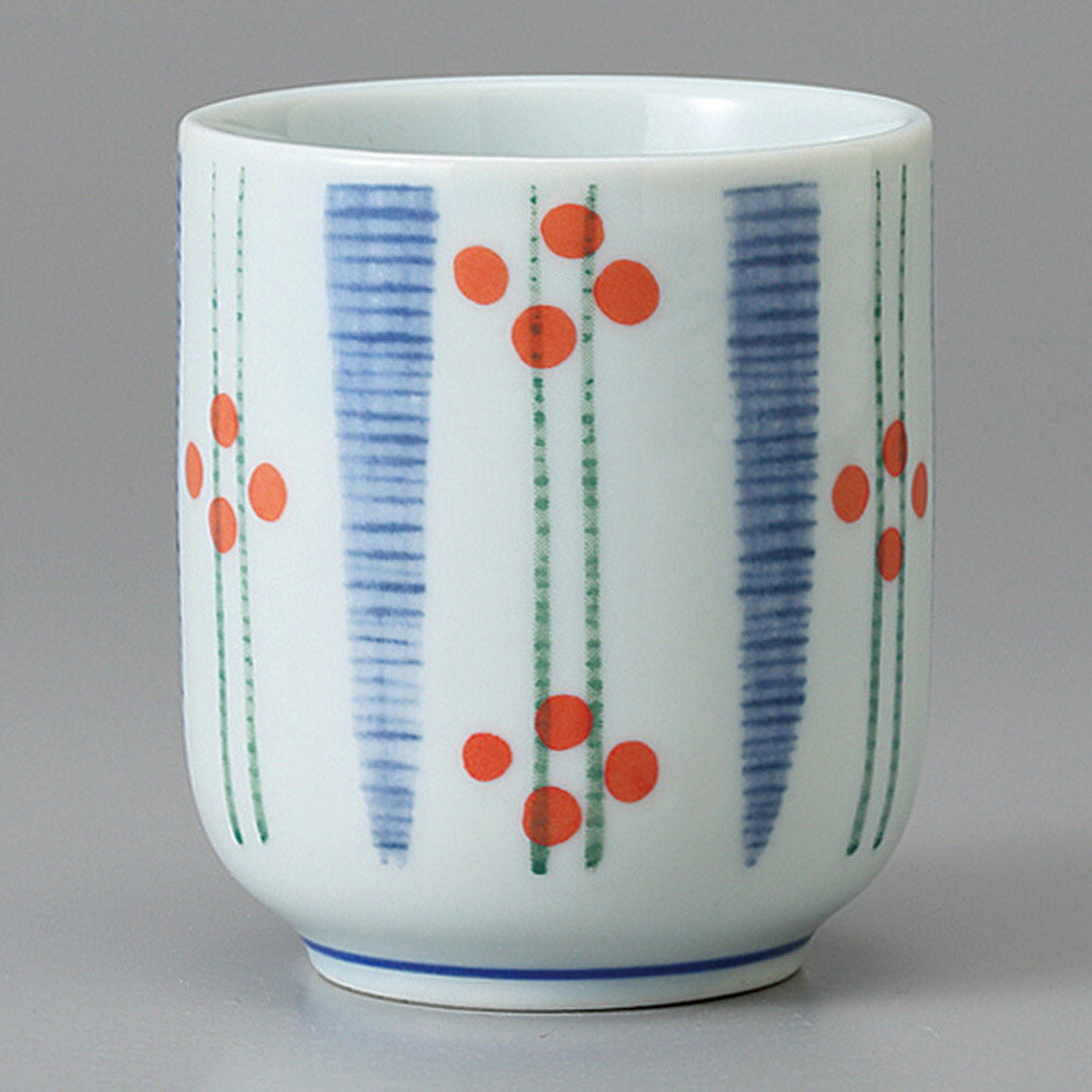 美濃焼 立梅十草湯呑 6.6×7.6cm 180cc 長湯呑