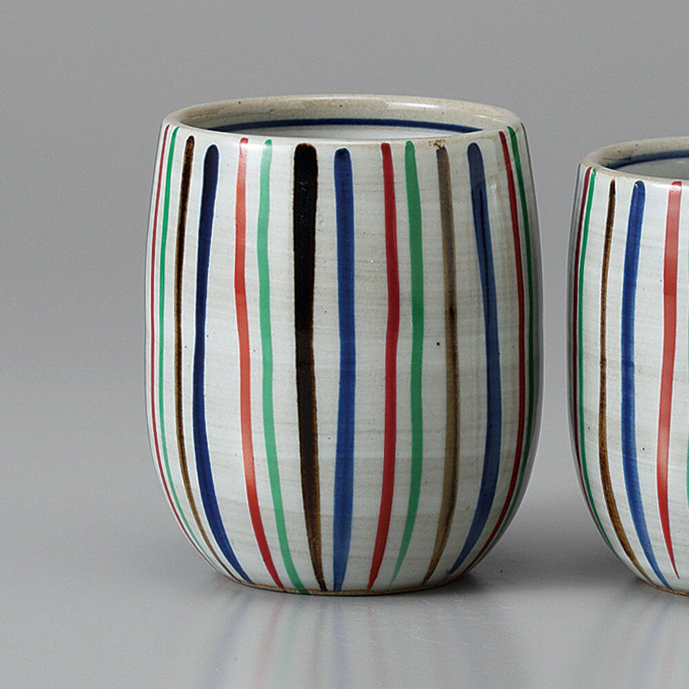 美濃焼 組湯呑 十草湯呑（大） 6.5×8.5cm 250cc