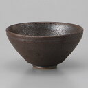 美濃焼 黒結晶夏 抹茶 13×6.5cm 抹茶碗
