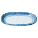 美濃焼 藍彩 藍彩　小判9．0皿 27.3×18×3cm