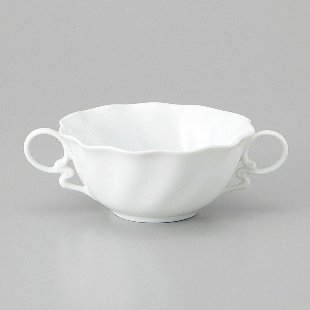 美濃焼 ライオントリュフ・スープ カトリーヌ（白磁）ブリオンカップ 11.5×5.1cm 250cc