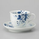 美濃焼 コーヒーC/S 手描小花受皿 14.4×2.2cm