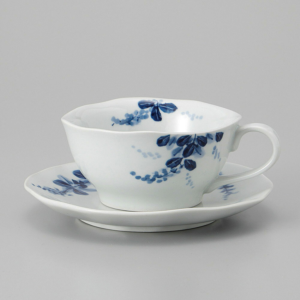 美濃焼 手描萩ティーカップのみ 12.4×15.7×4.9cm