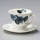 美濃焼 コーヒーC/S ブルーローズ受皿 13×12.3×1.7cm
