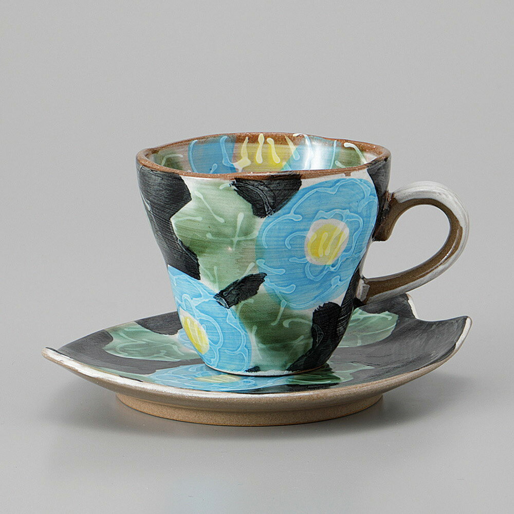 美濃焼　青いボタンコーヒーカップのみ 10.5×8×7cm 180cc