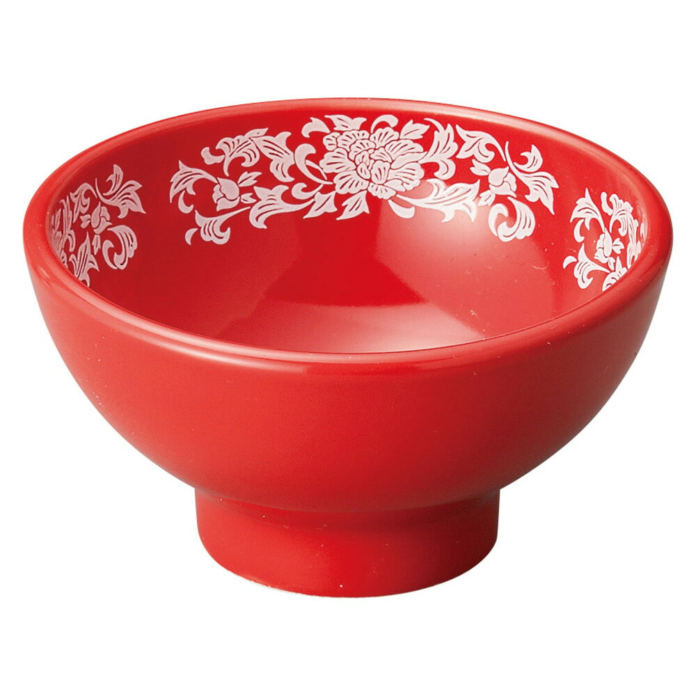 美濃焼 赤白盛牡丹 赤白盛牡丹　12cm丼