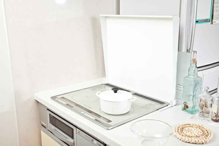 池永鉄工　システムキッチン用コンロカバー　IK2-60W　ホワイト