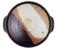 国産土鍋　美濃焼　深土鍋宴石目新彩雪6号