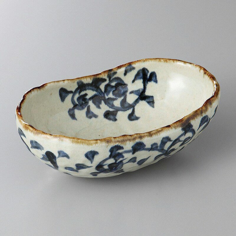 美濃焼　たこ唐草くつ型中鉢　17.5×