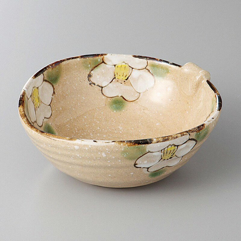 織部椿耳付小鉢