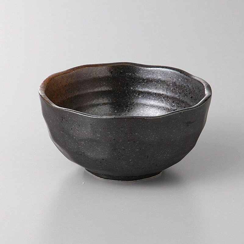 黒備前金茶吹石垣9cmボール