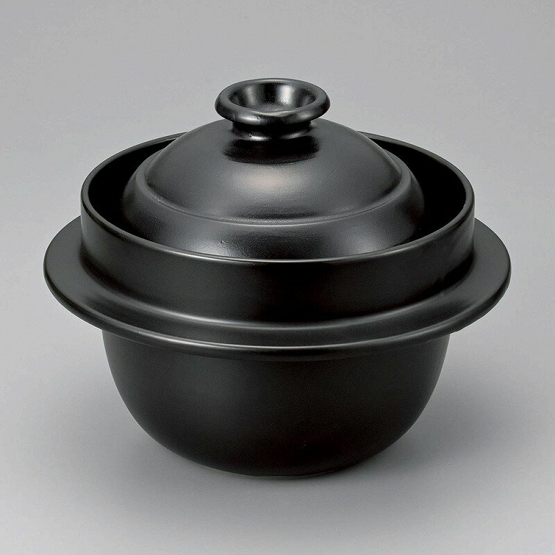 羽釜炊飯鍋黒釉　1合炊