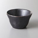いぶし黒結晶反型小付