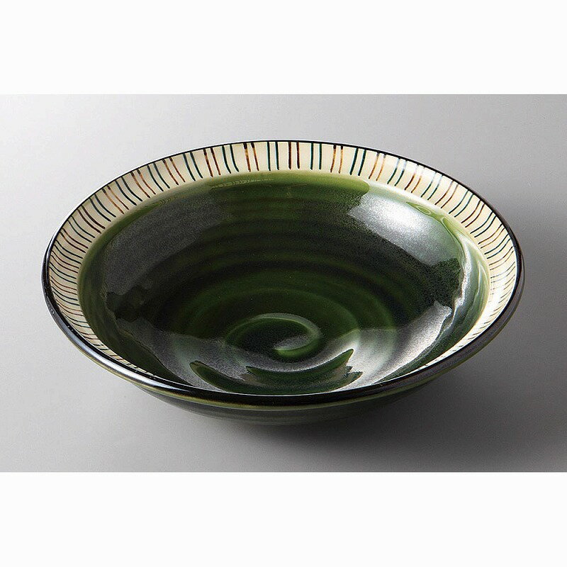 織部渕十草15cm丸鉢