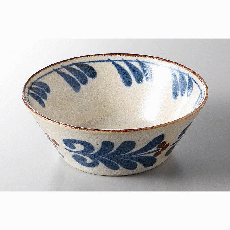 美濃焼　琉球三昧芽吹き反型5．0ボール　16.8×6.5cm